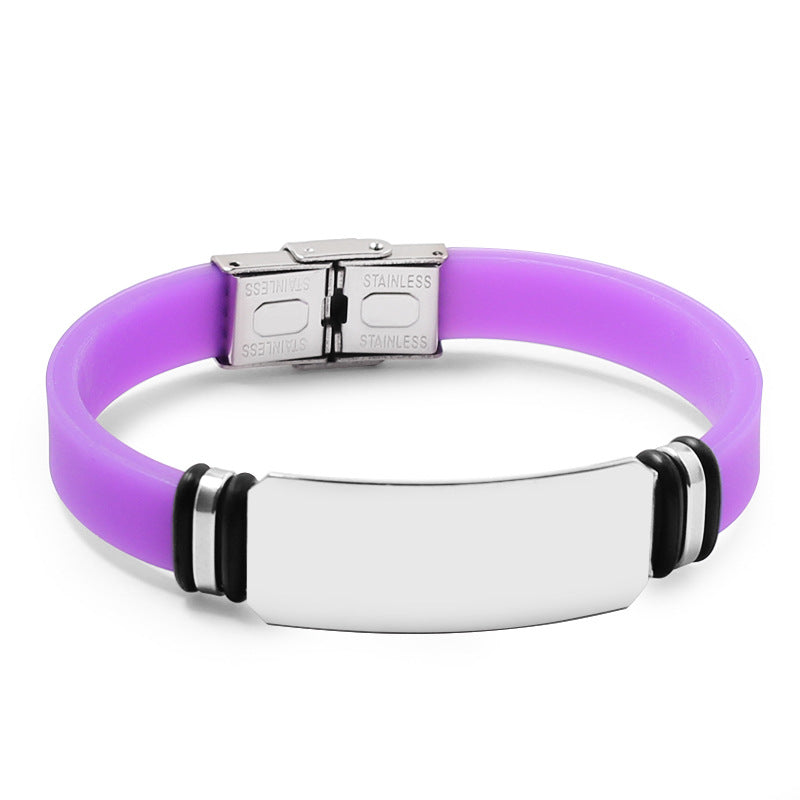 Custom engraving silicone bracelet 