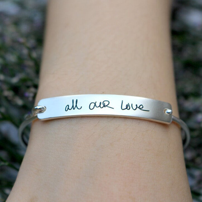 Personalized Laser Engraved Letter  Bracelet