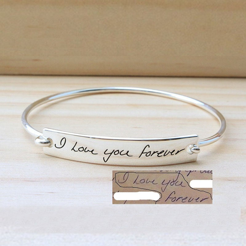 Personalized Laser Engraved Letter  Bracelet