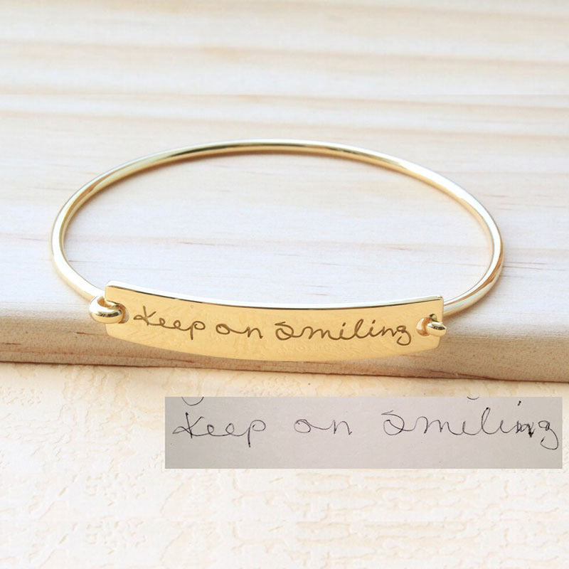 Personalized Laser Engraved Letter  Bracelet