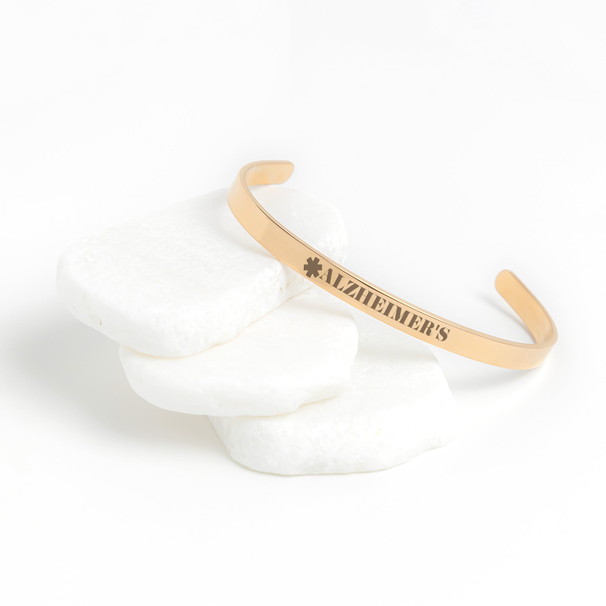 Medical Alert Bracelet Alzheimers; Rose Gold