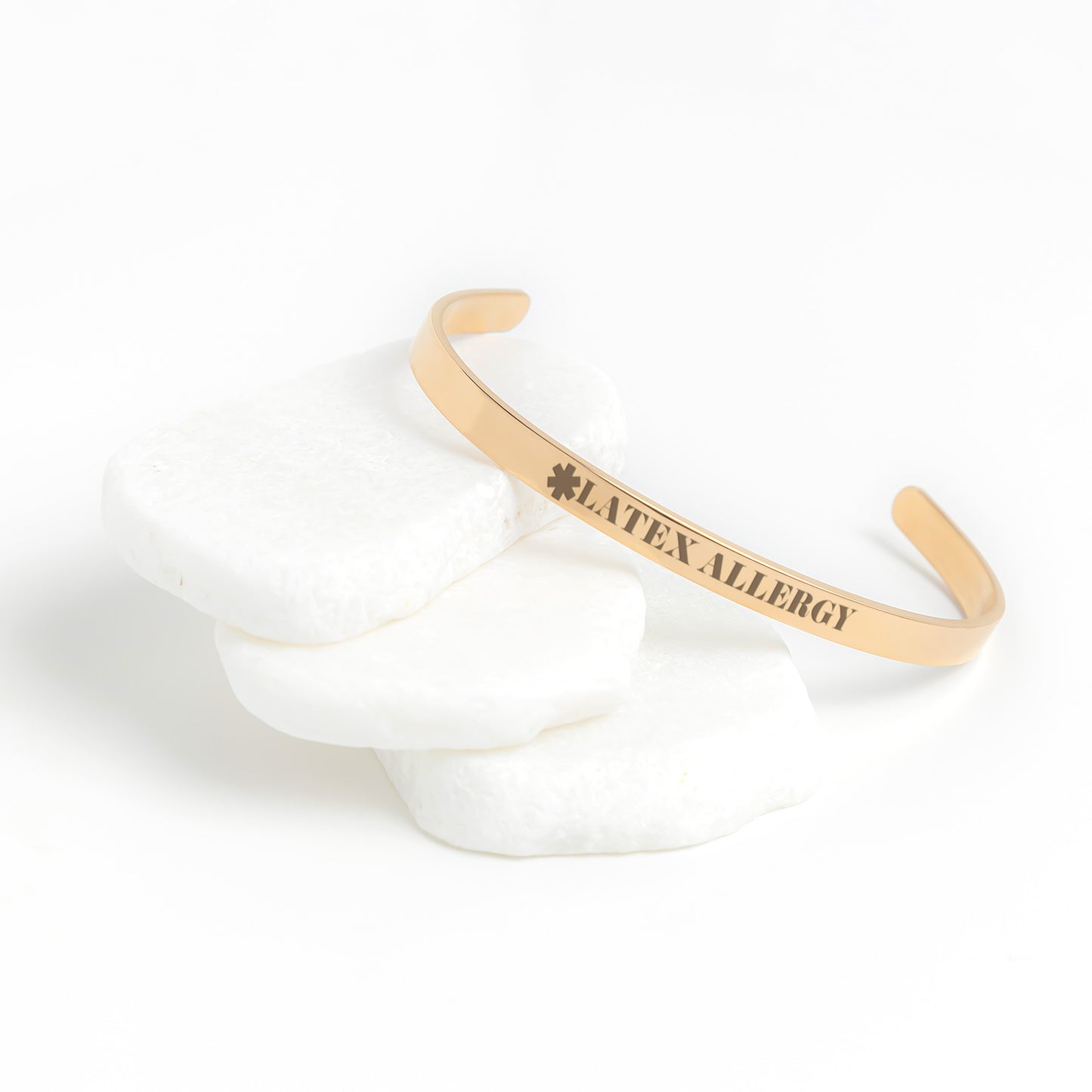 Medical Alert Cuff Bracelet, LATEX ALLERGY