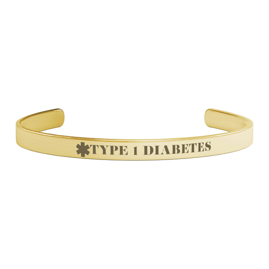 Medical Alert Cuff Bracelet | TYPE 1 DIABETES | Vital Drip 7