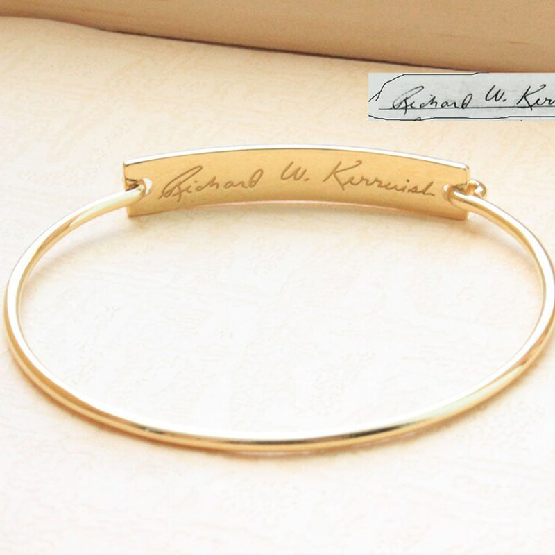 Personalized Laser Engraved Letter  Bracelet